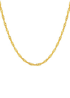 For You Collection 18ct Gold Plated Sterling Silver Adjustable Singapore Necklace Chain