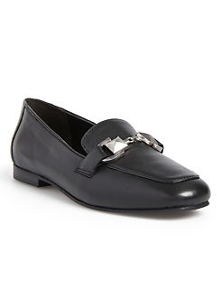 Freemans Black Leather Loafers