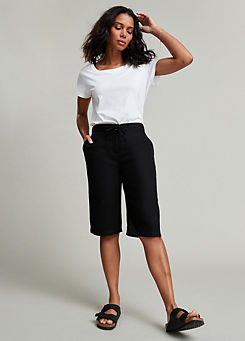 Freemans Black Linen Shorts