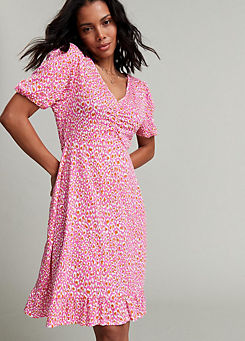 Freemans Pink Print Jersey Tea Dress