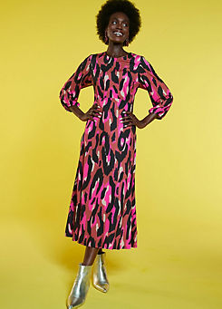 Freemans Pink Print Open Back Jersey Dress
