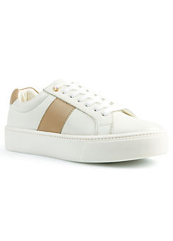 Freemans White & Camel Side Panel Trainers