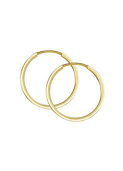 Gorgeous Gold 9ct Yellow Gold 15mm Square Sleeper Hoop Earrings