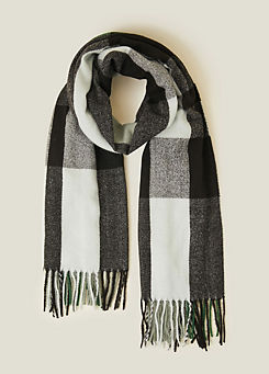 Green Florence Check Blanket Scarf