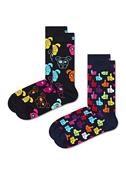 Happy Socks Men’s Pack of 2 Classic Dog Socks