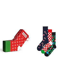 Happy Socks Pack of 3 X-Mas Stocking Socks Gift Set