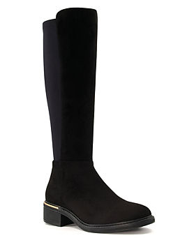 Head Over Heels By Dune Black Croc ’Talu’ Patent Knee High Boots