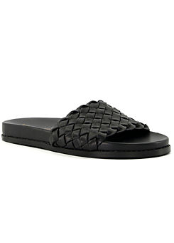 Head Over Heels By Dune Leni Black Woven Footbed Sandals