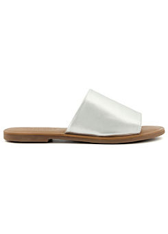 Head Over Heels By Dune Lills Silver Leather Sliders