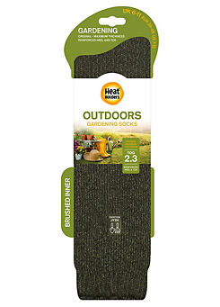 Heat Holders 1 Pair Mens Outdoors - Gardening Socks Long Leg Green