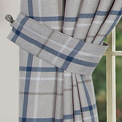 Home Curtains Hudson Check Pair of Curtain Tiebacks