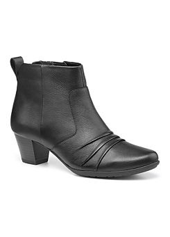 Hotter Aubrey Black Block Heel Leather Ankle Boots
