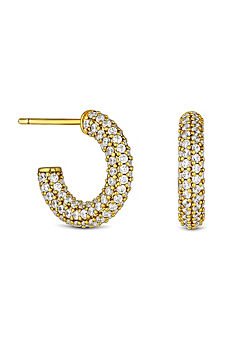 Inicio 14K Gold Plated Recycled Cubic Zirconia Hoop Earrings