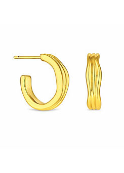Inicio 14K Gold Plated Recycled Polished Hoop Earrings