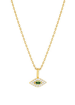 Inicio 14K Real Gold Plated Recycled Evil Eye Pendant Necklace