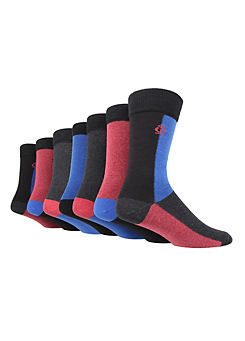 Jeff Banks Womens Pack of 7 Black Jacquard Socks