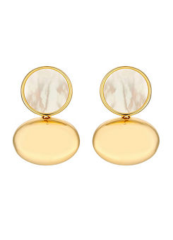 Jon Richard Gold Plated Mother of Pearl and Polished Drop Earrings