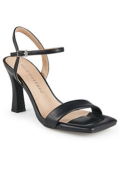 Kaleidoscope Black Barely There Heeled Sandals