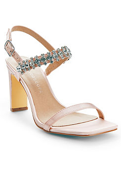 Kaleidoscope Blush Square Toe Jewel Sandals