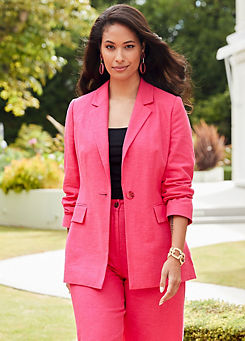 Kaleidoscope Bright Pink Smart Linen Blazer