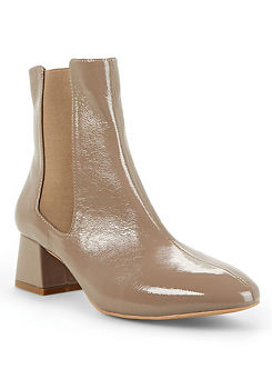Kaleidoscope Camel Crinkle Ankle Boots