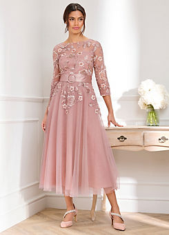 Kaleidoscope Dusky Pink Sequin Prom Dress