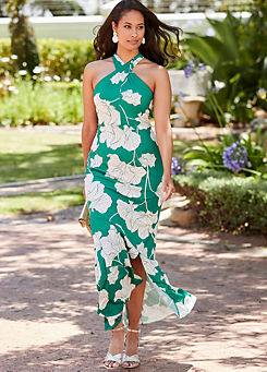 Kaleidoscope Green Floral Print Jersey Maxi Dress