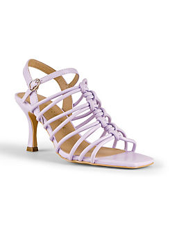 Kaleidoscope Lilac Strappy Knotted Heeled Sandals