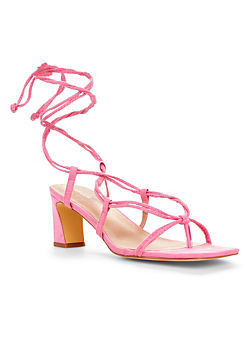 Kaleidoscope Pink Rose Lace-Up Sandals