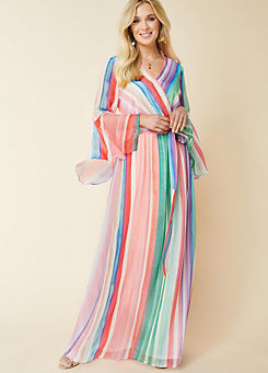 Kaleidoscope Stripe Print Maxi Dress