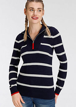 KangaROOS Half Zip Stripe Sweatshirt