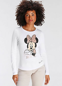 KangaROOS Minnie Mouse Front Print Long Sleeve Sweatshirt