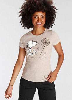 KangaROOS Snoopy Print Round Neck T-Shirt