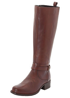 Knee High Wide Leg Boots with Decorative Band