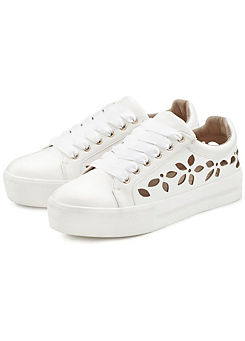 LASCANA Cut-Out Lace-Up Trainers