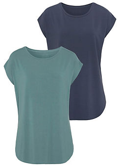LASCANA Pack of 2 Round Neck T-Shirts