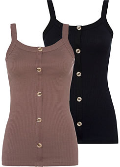 LASCANA Pack of 2 Soft Rib Vest Tops
