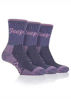 Ladies Pack of 3 Boot Socks - Purple by Jeep