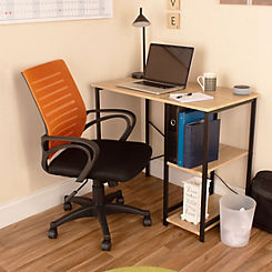 Loft Office Study Chair With Orange Mesh & Black Metal Base