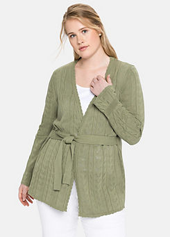 Long Sleeve Belted Cardigan