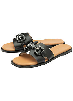 Lotus Black Fano Sandals