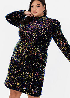 Lovedrobe Luxe Glitter Fabric Bodycon Dress