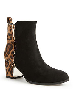 Lunar Exclusive Animal Print Heeled Ankle Boots