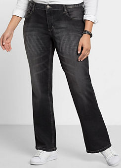 Maila Used-Effect Bootcut Stretch Jeans