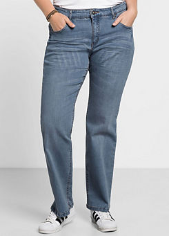 Maila Used-Effect Bootcut Stretch Jeans