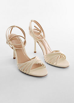 Mango Vicky Natural White Strappy Heeled Sandals