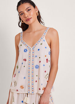 Monsoon Arti Embroidered Cami Top
