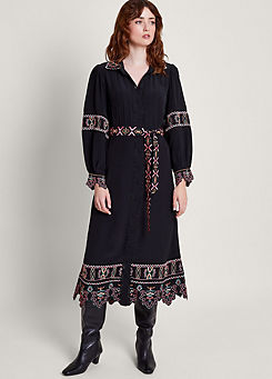 Monsoon Fifi Embroidered Shirt Dress