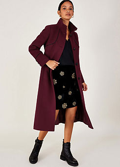 Monsoon Fiona Sustainable PU Tipped Funnel Coat