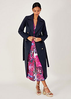 Monsoon Lola Belted Wool Trench Coat